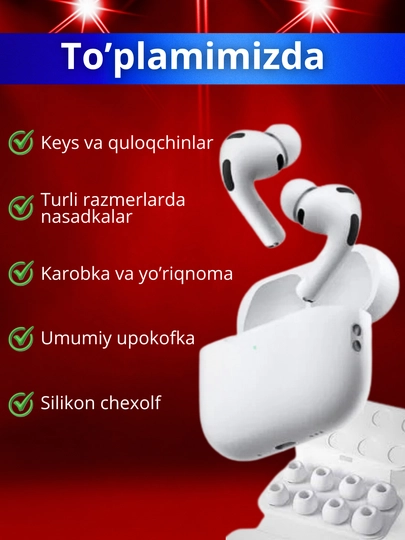 Pods Pro 3 simsiz quloqchinlari, Android va iPhone uchun Bluetooth sensorli quloqchinlar