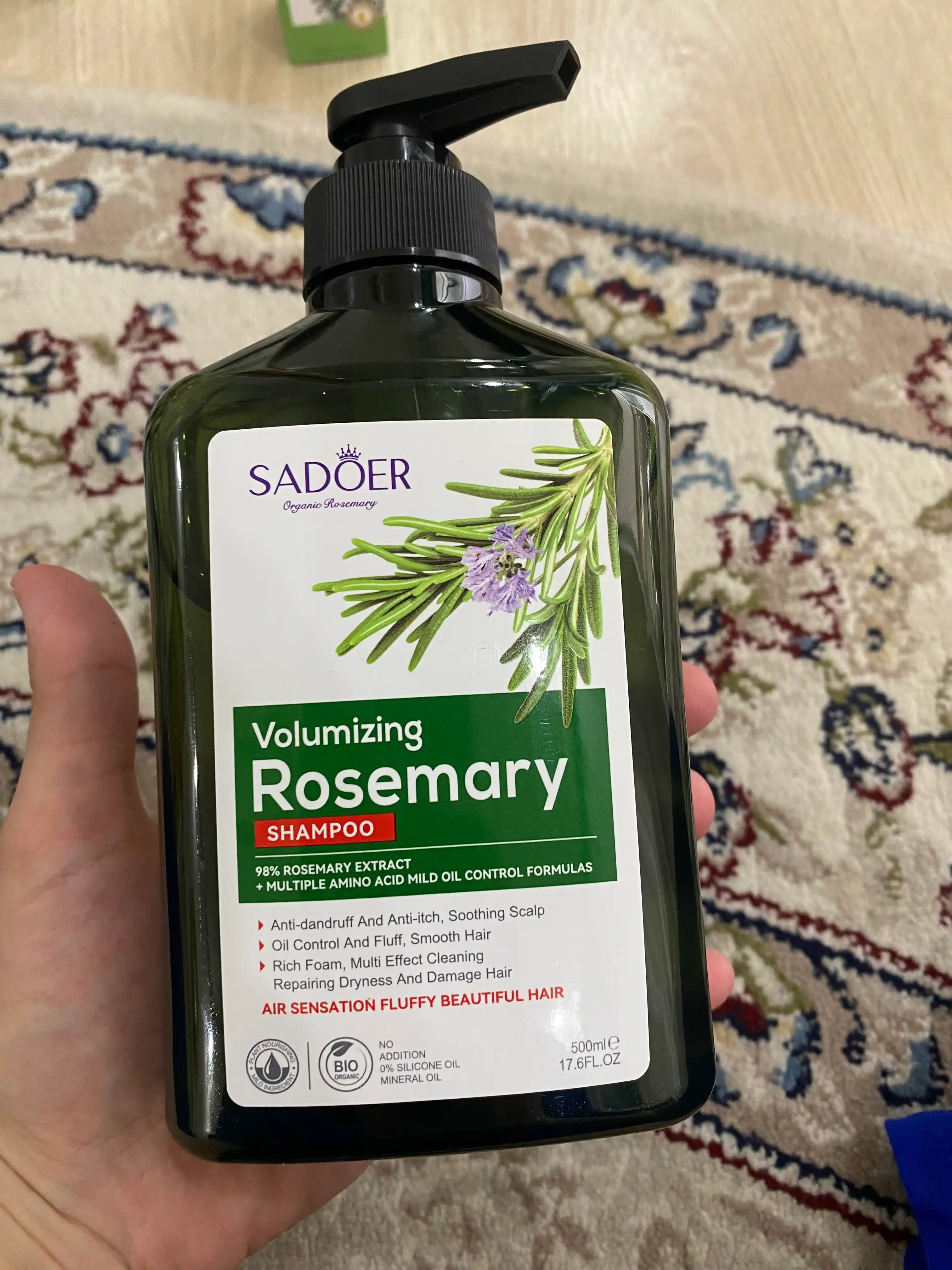 Soch o'stiradigan va mustahkamlaydigan rozmarinli shampun, 500 ml