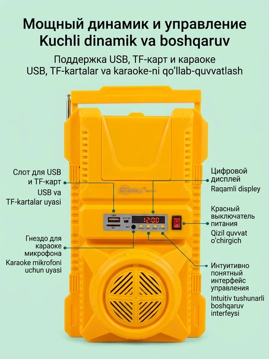 Quyosh mikrofoni kostyum (xost, mikrofon, 3 LED) SA-7827