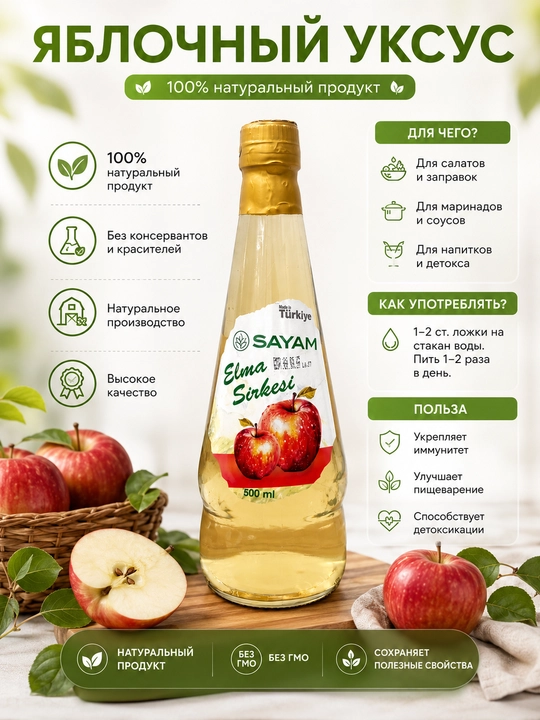 SAYAM 5% olma sirkasi, 500 ml, Turkiya - 