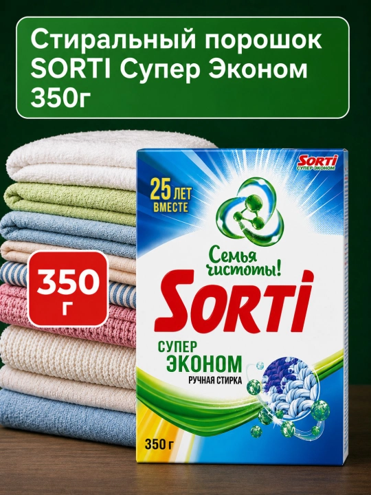 Стиральный порошок SORTI Супер Эконом 350г - 
