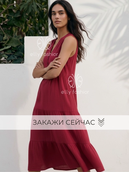 Платье женское, летнее, в стиле сафари, приталенное, хлопок  — EllyFashion