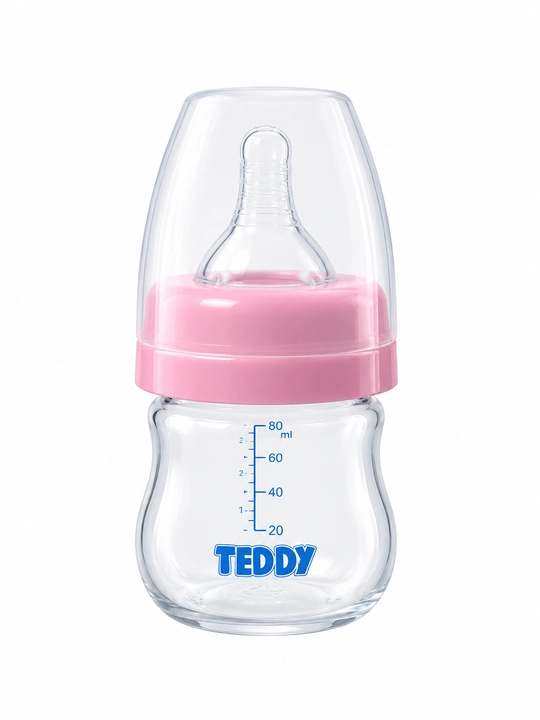 TEDDY 80 ml chaqaloqlar uchun shisha oziqlantirish butilkasi - 