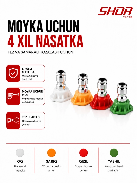 Комплект из 4 насадок для мойки - 