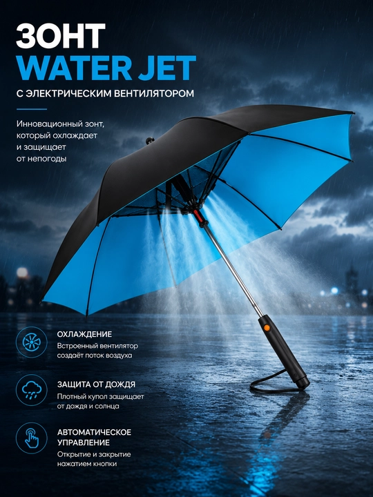 Elektr ventilyator bilan soyabon Water Jet