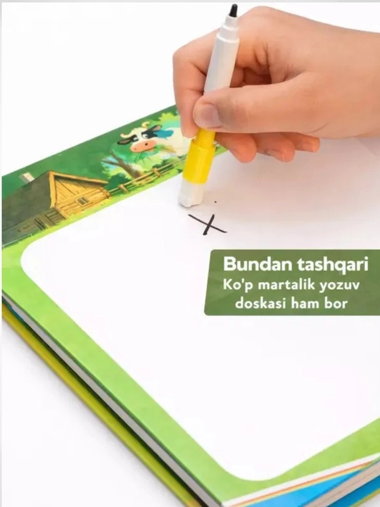 Ovozli bolalar o‘quv kitobi, harflar va raqamlar, interaktiv ta'lim kitobi 3+