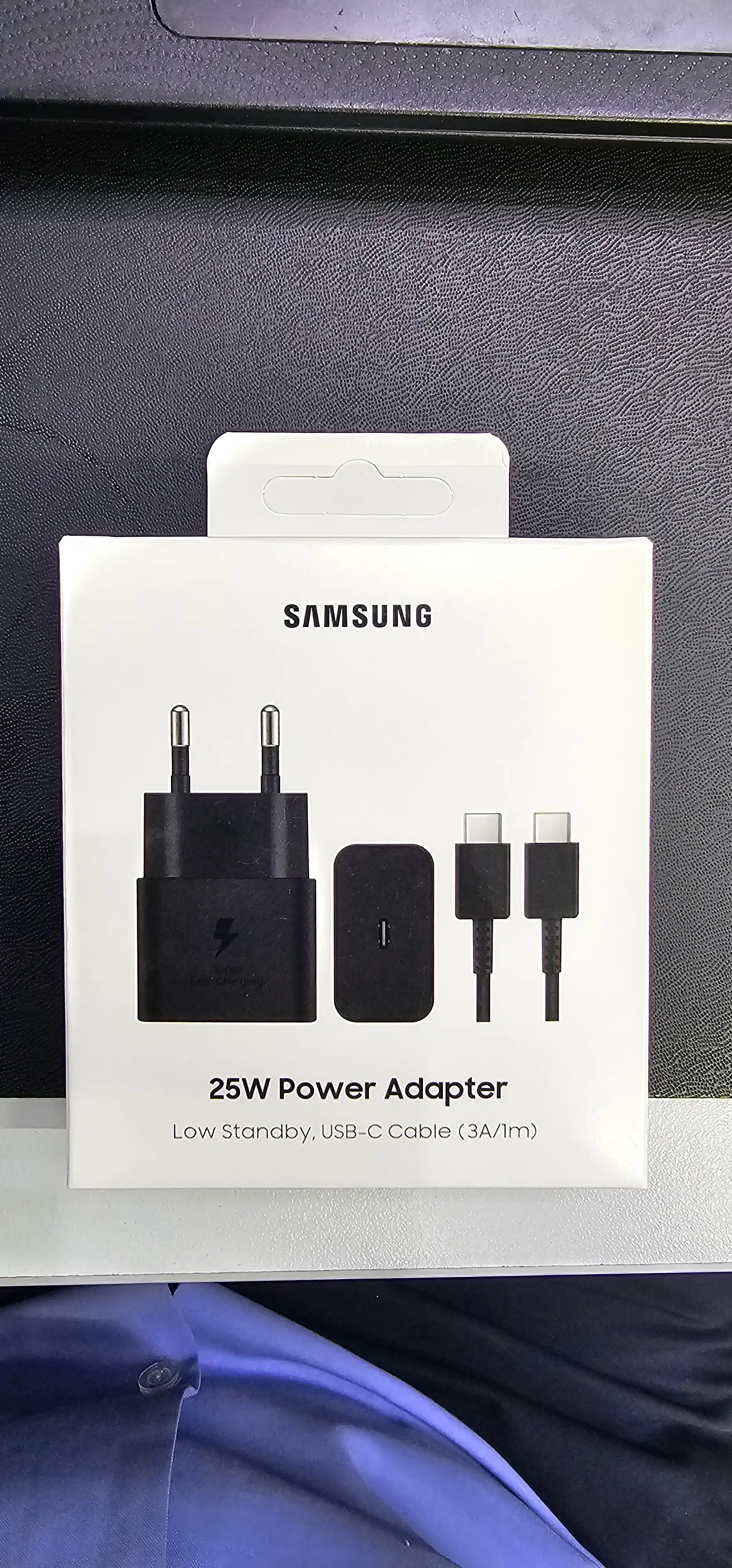 Samsung 25W Type-C quvvatlash qurilmasi zaryadchik Fast Charge kabeli bilan