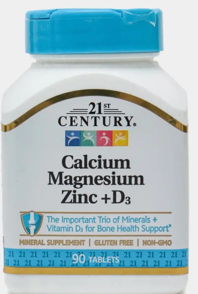 Cal Mag Zinc + D3 21st Century 90 dona + Sovg'a: 4 tasi 1 da Tabletnitsa AQSh