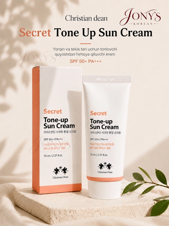 Christian Dean Secret Tone-Up Sun Cream SPF50+ quyoshdan himoya qiluvchi krem - 