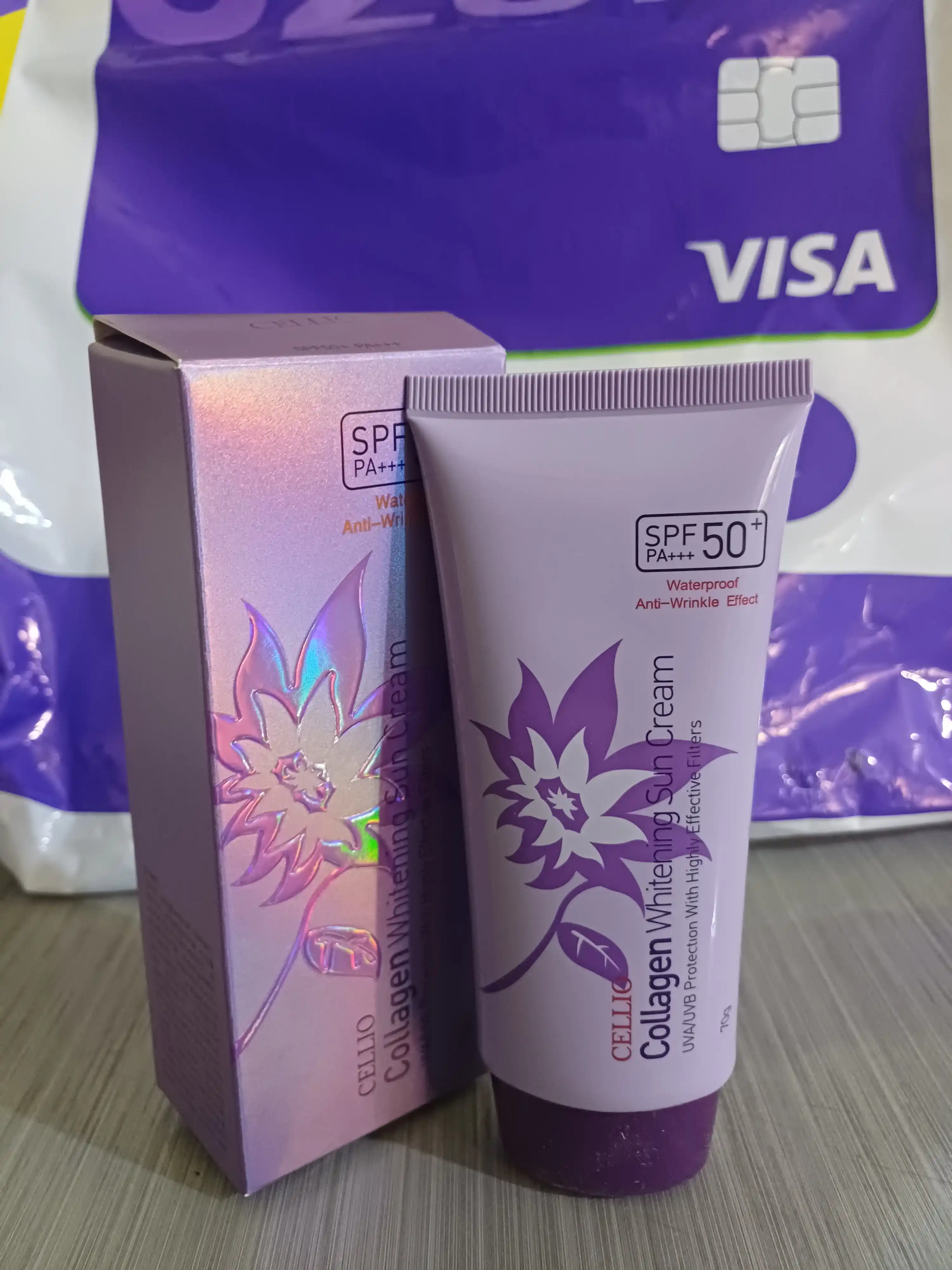 Quyoshdan himoya qiluvchi krem kollagen bilan, Cellio, yuz va tana uchun SPF 50+, 70 ml