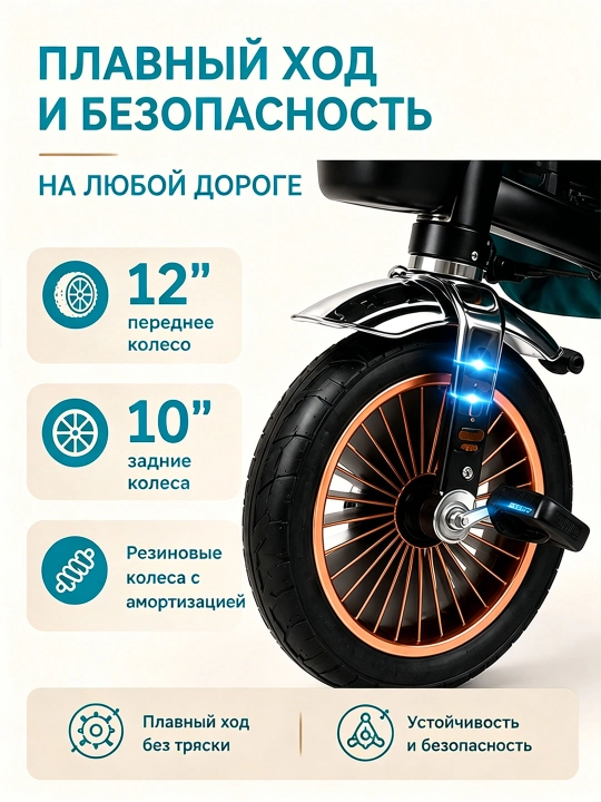 Bolalar velosipedi, uch g'ildirakli velosiped, uch g'ildirakli aravacha, savat bilan