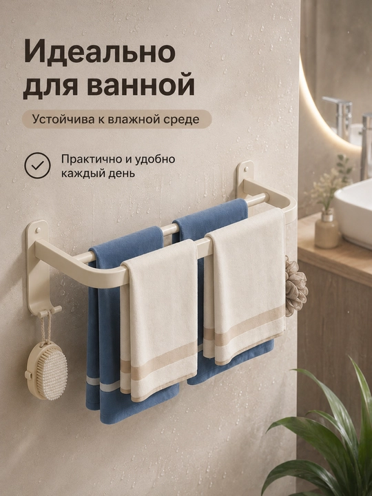 Полотенцедержатель для ванной, настенный, из нержавеющей стали, 304, без сверления