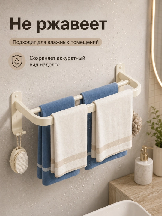 Полотенцедержатель для ванной, настенный, из нержавеющей стали, 304, без сверления