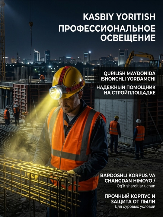 KM-113 LED peshona chirog‘i, 6000 mA/soat, suv o‘tkazmaydigan, Type-C zaryadlovchi