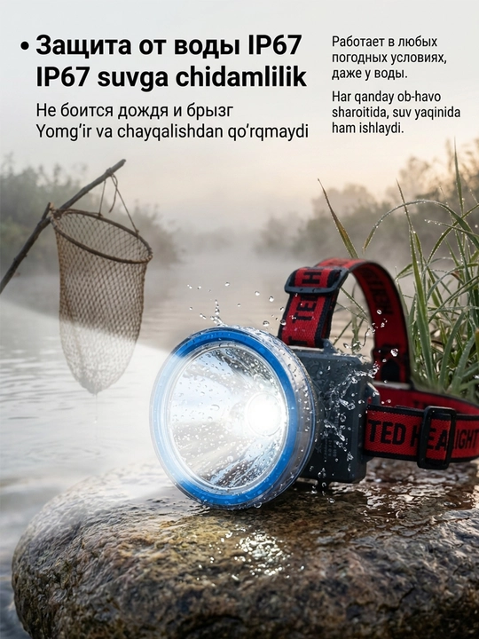 KM-113 LED peshona chirog‘i, 6000 mA/soat, suv o‘tkazmaydigan, Type-C zaryadlovchi