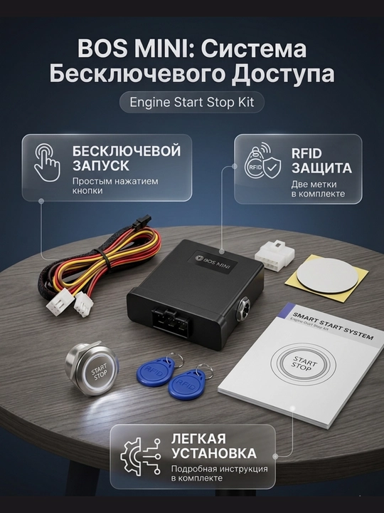 Кнопка Старт-стоп, универсальная, на все автомобили