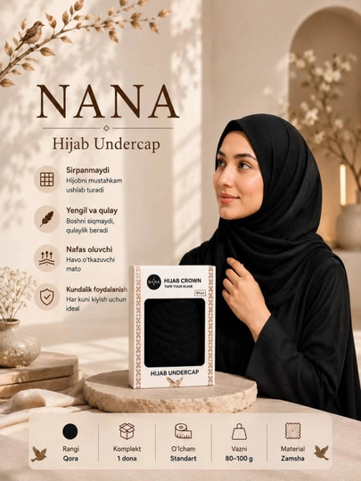 Подкладка для хиджаба NANA Hijab Undercap — S9515-H1JO0BTA1SMA-ЧЕРН