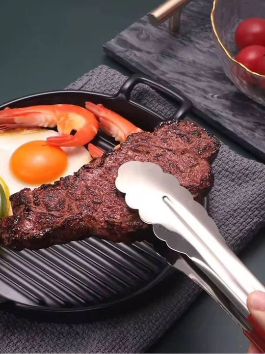 Gril va barbekyu uchun zanglamaydigan po'latdan yasalgan oshxona qisqichlari