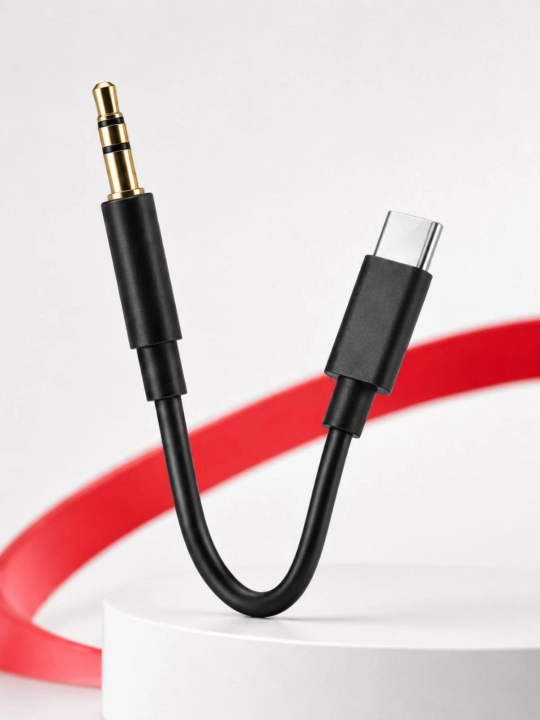 AUX-кабель 3,5 мм: аудиоадаптер для iPhone (Lightning) и Android (Type-C), 1 м