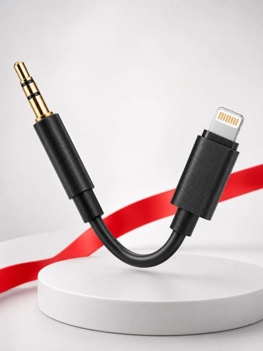 AUX-кабель 3,5 мм: аудиоадаптер для iPhone (Lightning) и Android (Type-C), 1 м