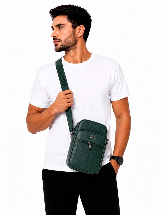 Мужская премиальная сумка через плечо Lacoste - 