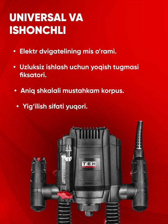 Elektr frezeri TEH TER7125 1500 Vt, patron 8/12 mm, 23000 ayl/min