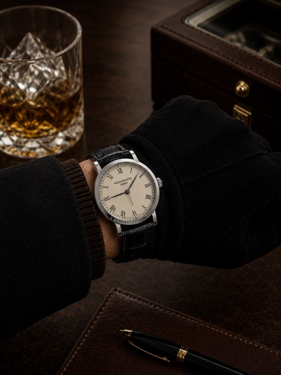 Мужские наручные часы Patek Philippe, классические часы с кожаным ремешком