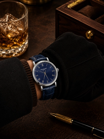 Мужские наручные часы Patek Philippe, классические часы с кожаным ремешком