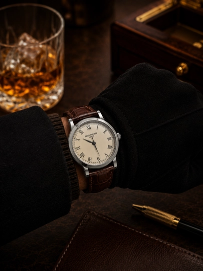 Erkaklar uchun qo‘l soati Patek Philippe, klassik soat, charm remeshokli soat