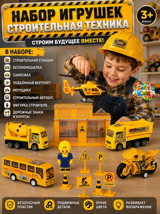 Maxsus texnika o‘yinchoq mashinalari 3+, politsiya, yong‘in xizmati, qurilish - 