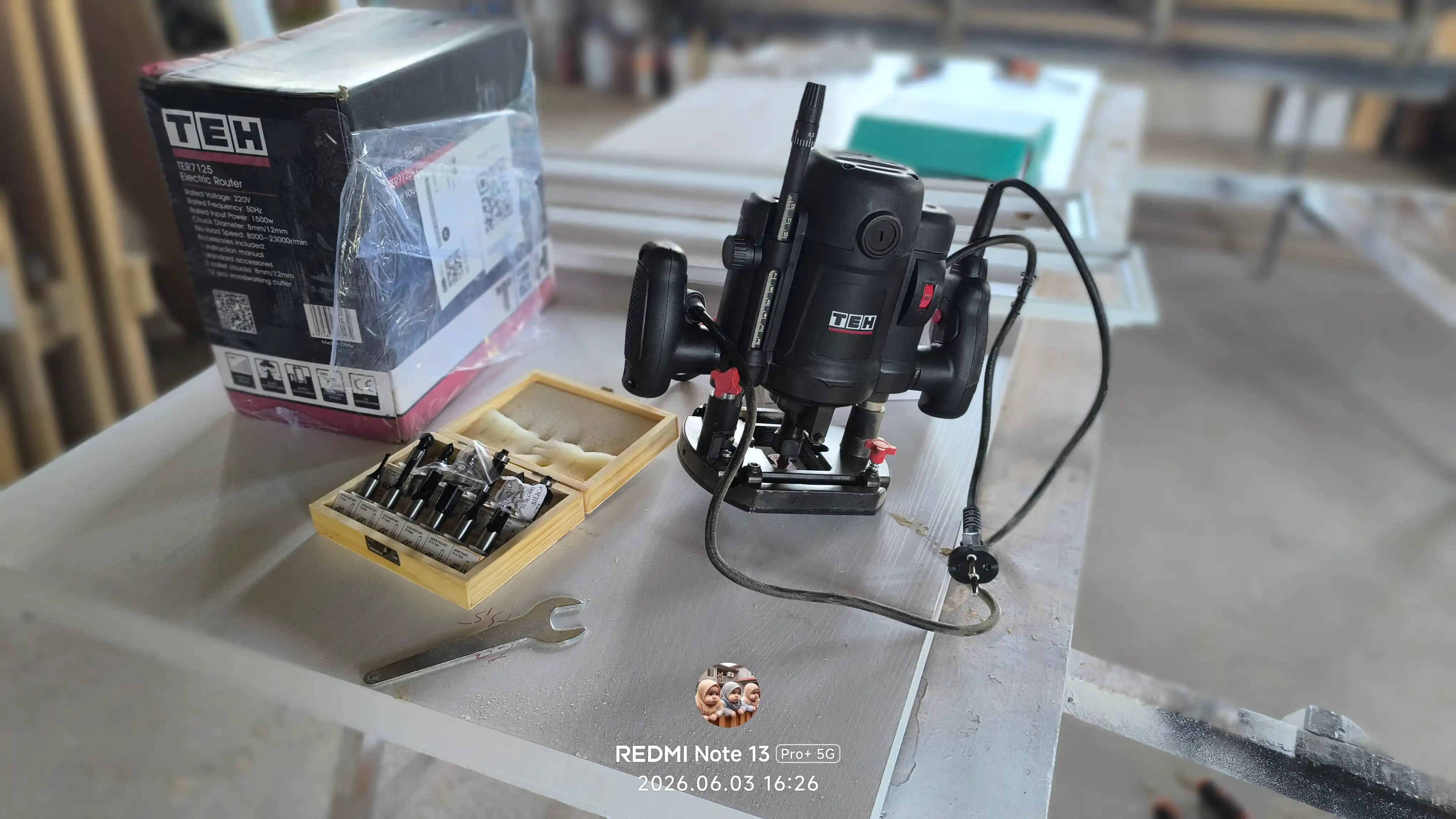 Elektr frezeri TEH TER7125 1500 Vt, patron 8/12 mm, 23000 ayl/min