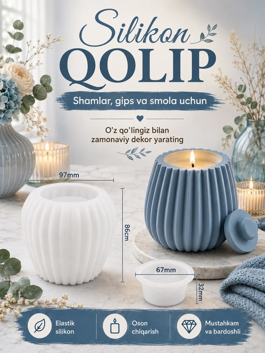 Gips, epoksid smolasi uchun silikon qolip quticha, mold quticha