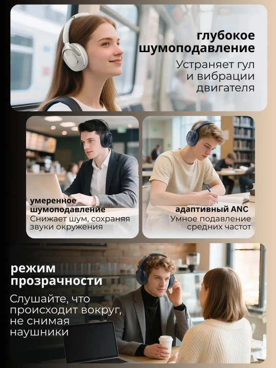 HAYLOU S40 Наушники ANC 360° Spatial Audio Bluetooth 6.0 Hi-Res LDAC 90ч