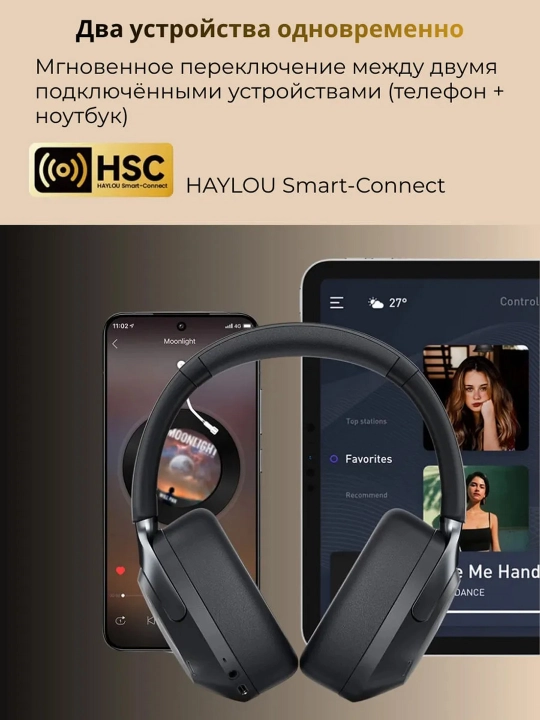 HAYLOU S40 Наушники ANC 360° Spatial Audio Bluetooth 6.0 Hi-Res LDAC 90ч