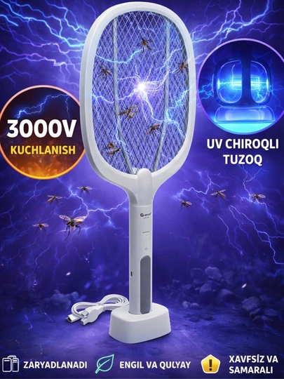 Chivin va pashshalarga qarshi kurashish uchun ultrabinafsha nurli elektr chivinlarni yo‘q qiluvchi raketka