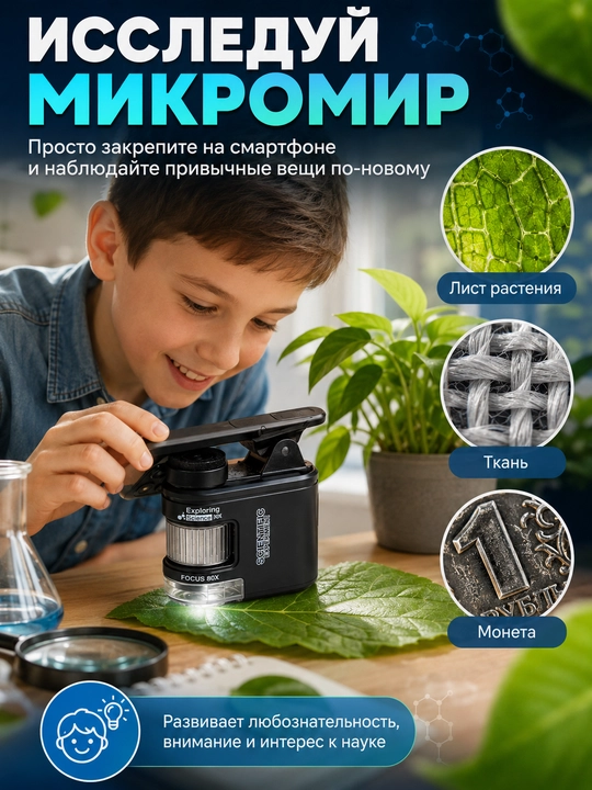 Макролинза для телефона, макро объектив для камеры, для телефона, 0.45x, 7 в 1