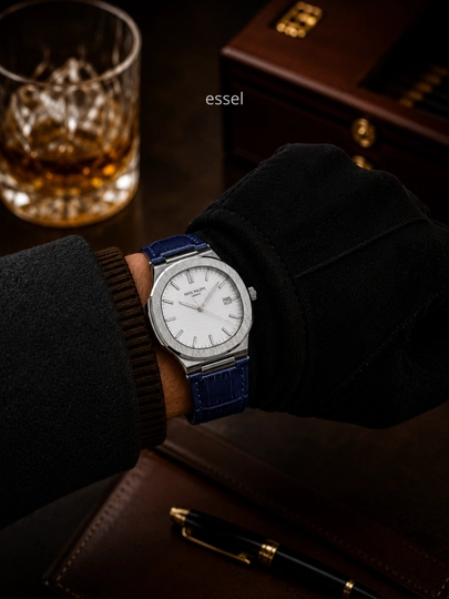Мужские наручные часы Patek Philippe, классические часы с синим циферблатом