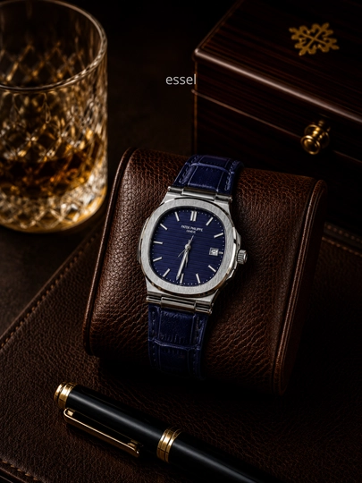 Мужские наручные часы Patek Philippe, классические часы с синим циферблатом - 