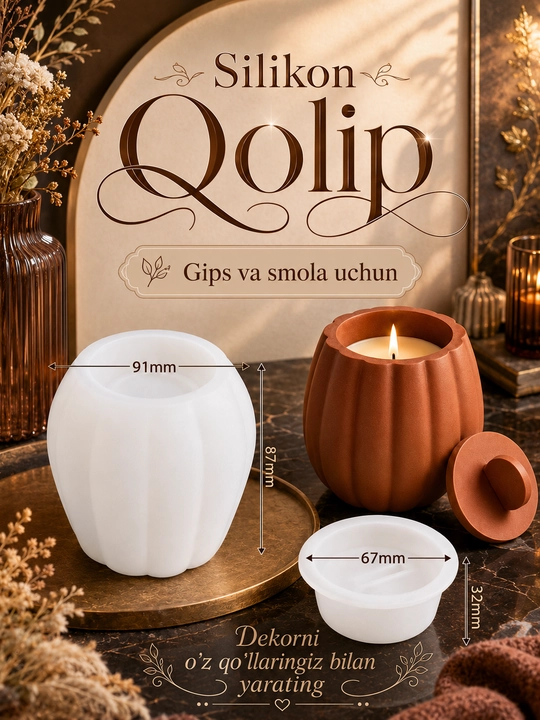 Gips, epoksid smolasi uchun silikon qolip quticha, mold quticha