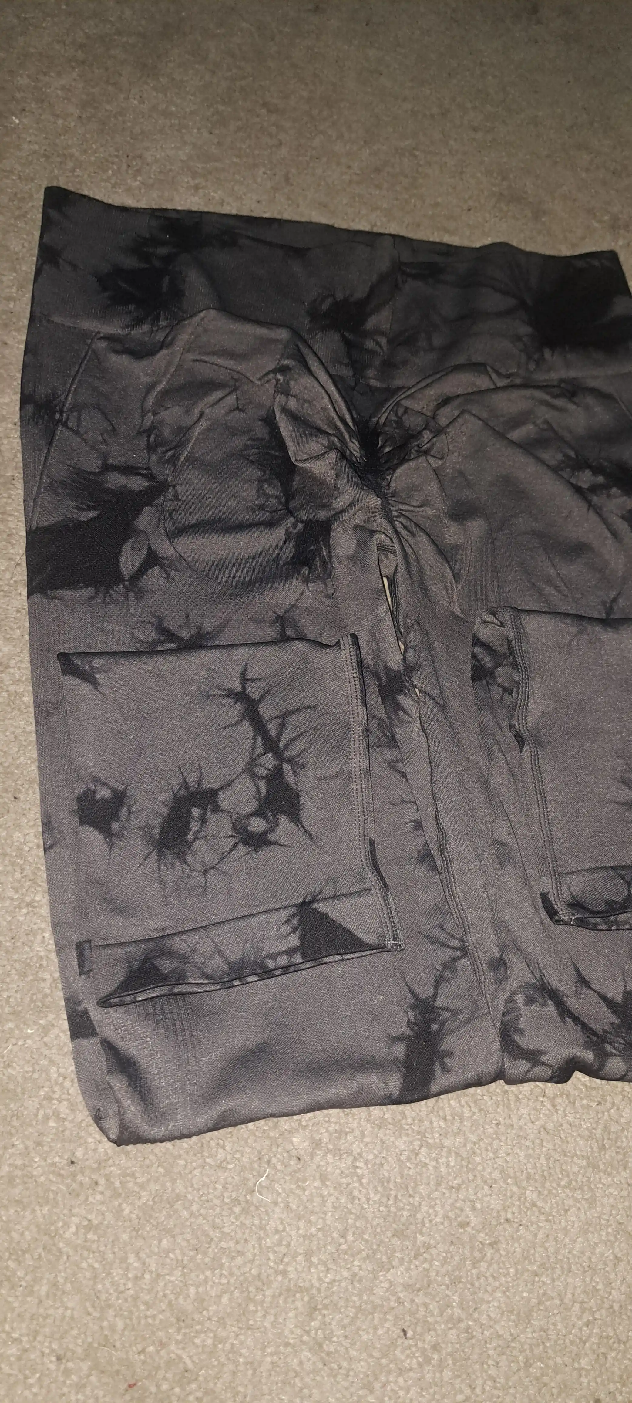 Леггинсы спортивные, лосины для фитнеса, Push-Up, Tie-dye, утягивающие, подчеркивает формы