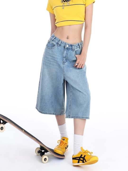 Jinsi shortiklar, ayollar va erkaklar uchun, baggy, oversize, Y2K uniseks, 100 % paxta - 