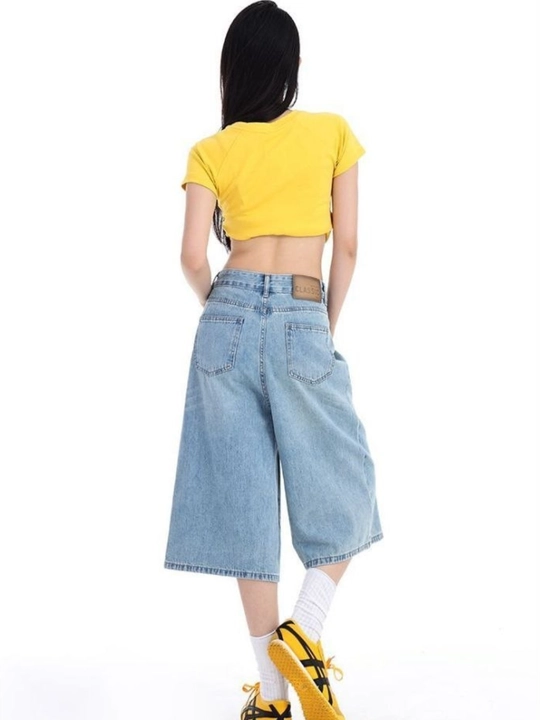 Jinsi shortiklar, ayollar va erkaklar uchun, baggy, oversize, Y2K uniseks, 100 % paxta