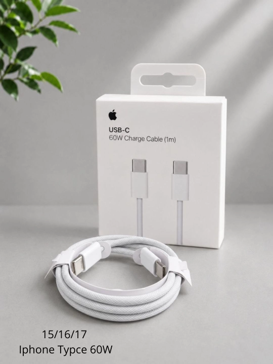 Kabel iPhone Type-C 60W (Tezkor zaryadlash) — iPhone  11dan 14 gacha va 15, 16, 17 Pro Max - 