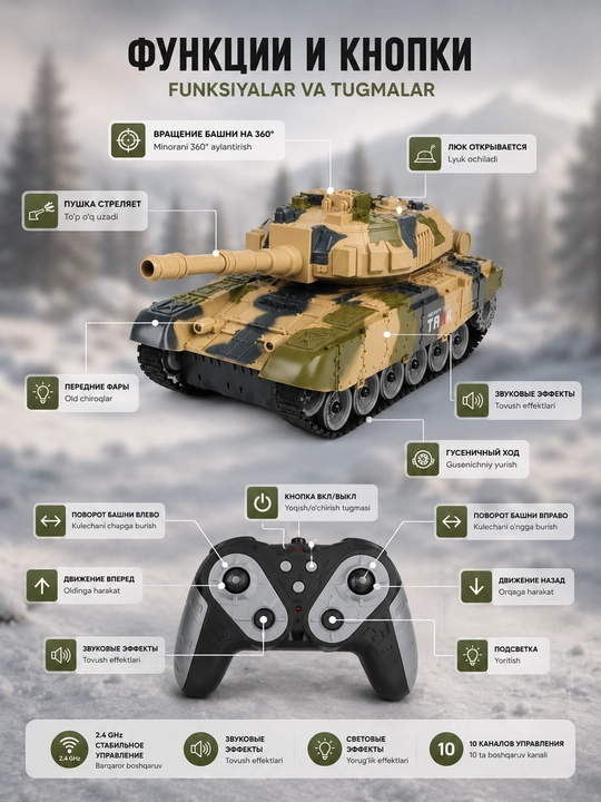 Радиоуправляемый танк Tank King