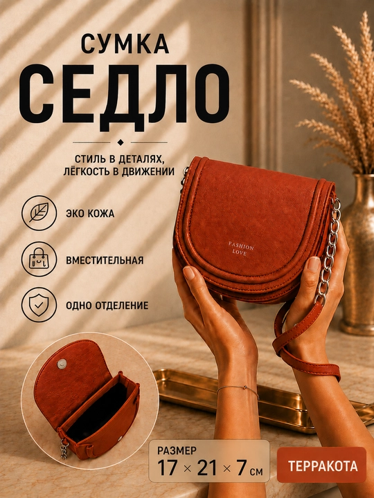 Ayollar sumkasi: egar, kross-bodi, yelkadan o‘tkazilgan, to‘plamda 2 ta tasma, eko charm