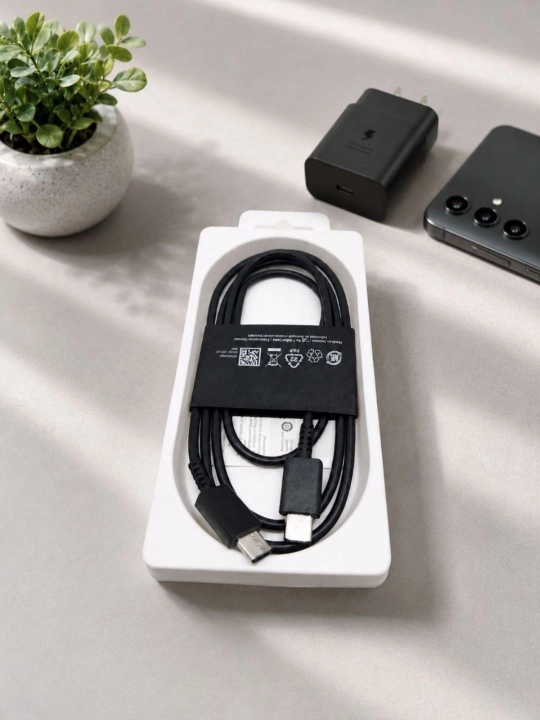 Samsung USB-C dan USB-C ga kabel, 1 metr, tez zaryadlash va ma'lumot uzatish