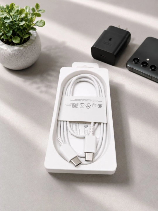 Samsung USB-C dan USB-C ga kabel, 1 metr, tez zaryadlash va ma'lumot uzatish
