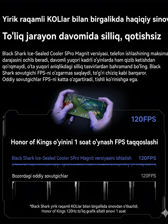 Telefon sovutgichi kuleri Black Shark Fan Cooler 3 Pro, 4 Pro RGB Lights -15°C