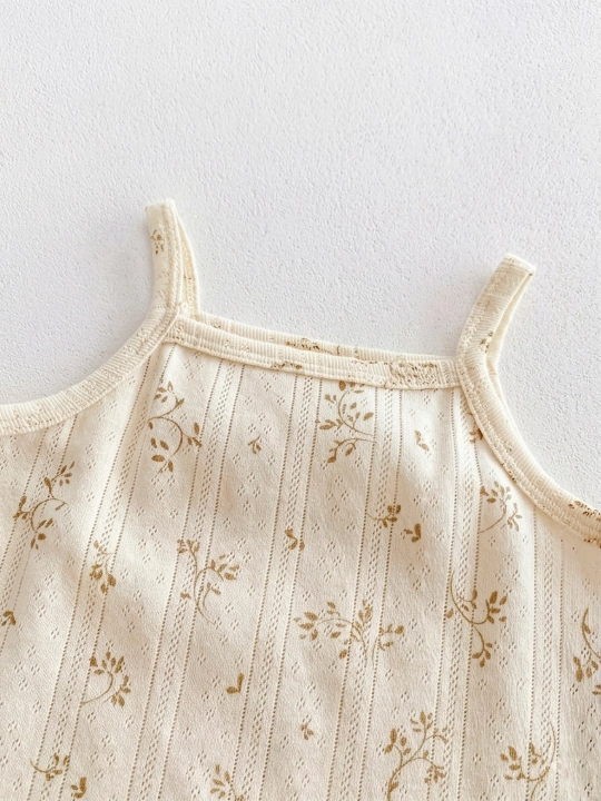 Летний комплект для девочек из ажурного хлопка, шорты и майка, 1-7 лет