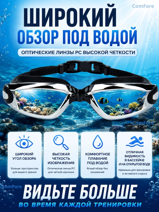 Очки для плавания с антифог покрытием и UV защитой, зеркальные спортивные очки для бассейна
